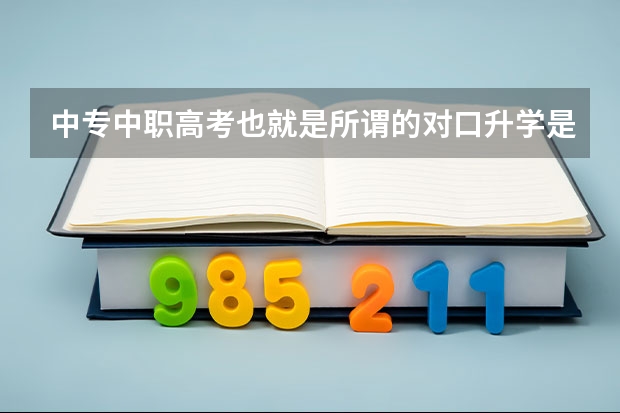 中专中职高考也就是所谓的对口升学是什么意思？