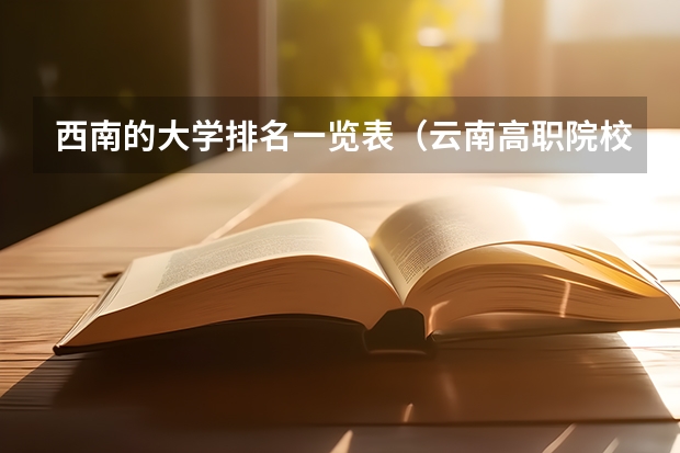 西南的大学排名一览表（云南高职院校排名公办）